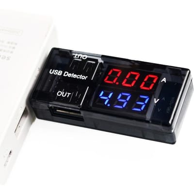 1PCS USB-interface stroom- en spanningstester Opladen Voltmeter Versterker Volt Ampèremeter Detector zwart