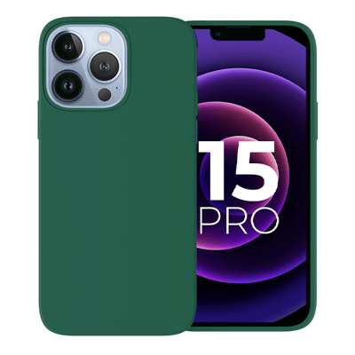 Ceezs telefoonhoesje geschikt voor Apple iPhone 15 Pro hoesje siliconen - backcover - optimale bescherming - donkergroen