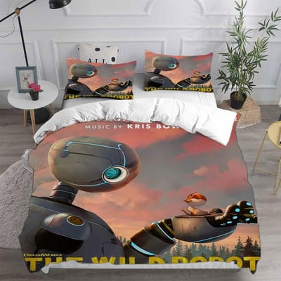 De Wilde Robot () Beddengoedsets Bedsprei Dekbedovertrek Dekbedovertrek Kussensloop 2-3 Stuks Sets Kinderen Volwassenen Slaapkamer Decor EU Single 135x200cm