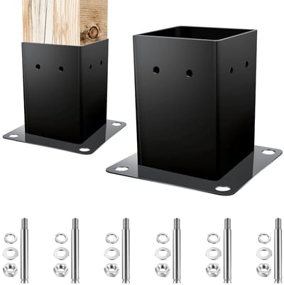 Stevige Stalen Fence Post Ondersteuning voor Tuin, 95mm x 95mm, Inclusief Bevestigingsmaterialen en Duurzame Constructie