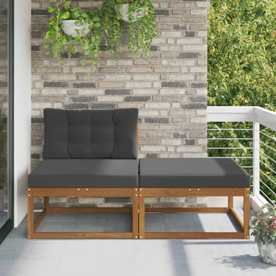 vidaXL - Sectie - Sofa - Eenheden - met - kussen - 2 - Stuk - Naturel