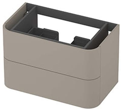 INK - Afgeronde Onderkast Gelakt 2 Laden Softclose Tbv Grepen - 800x450x520 Mm - Mat Creme Cotton