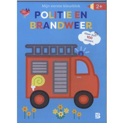 Mijn Eerste Kleurblok: Politie En Brandweer - Kleurblok Met Stickers