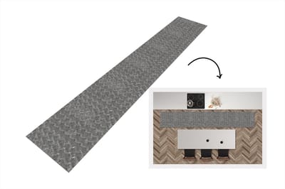 Keukenloper - Loper keuken - Metaal - Industrieel - Patronen - 300x50 cm - Keukenloper vinyl
