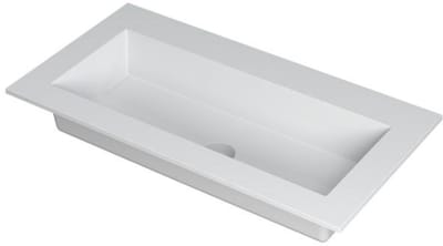 INK Kraft Wastafel Enkele Bak Zonder Kraangat - 900x450x10 mm - Mat Wit