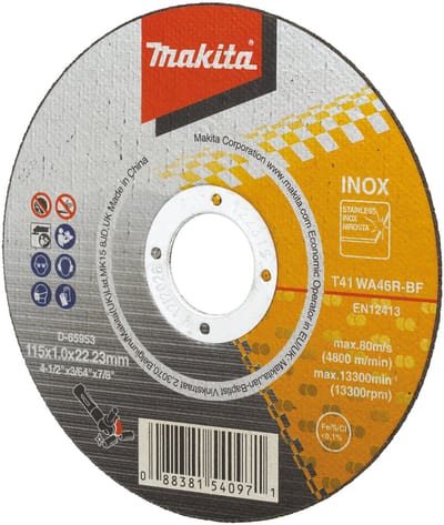 Makita D-65953 Doorslijpschijf RVS | 115 x 22,23 x 1,2 mm