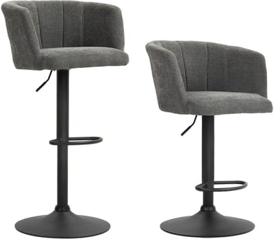 HOMCOM-Barhocker-Polyester, Schaumstoff-59L x 53B x 89-110H cm-Dunkelgrau
