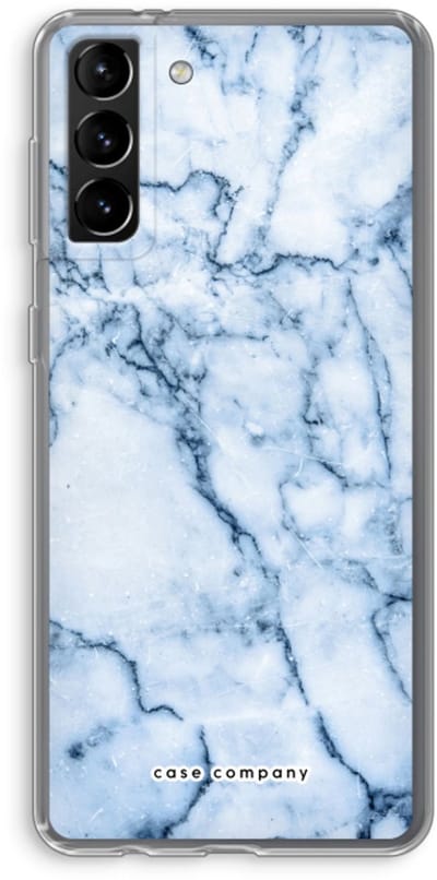 Case Company® - Hoesje geschikt voor Samsung Galaxy S21 Plus hoesje - Blauw marmer - Soft Cover Telefoonhoesje - Bescherming aan alle Kanten en Schermrand