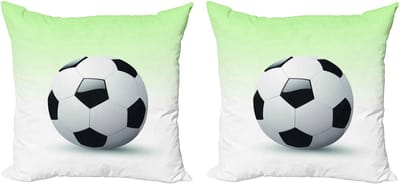 ABAKUHAUS Sport Decoratieve Kussenhoes – 2x 50x50 cm – zwart/wit – digitaal bedrukt