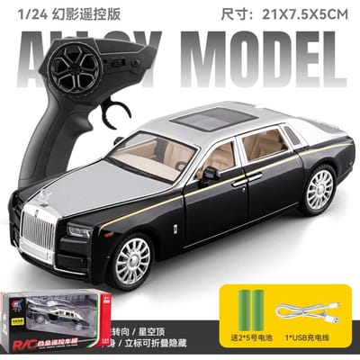 Afstandsbediening 1:24 Rolls Royce Phantom Viii Luxe Vlaggenschip Sedan Legering Model Metaal Diecast Auto Model Geluid Licht Verzamelingen