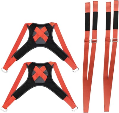 Draagbanden Set - Verhuisbanden - Zware Spullen Dragen - Ergonomische Draagondersteuning - Tot 360kg - Zwart