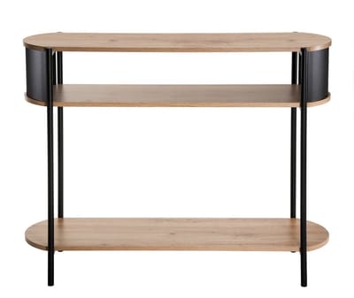 CALICOSY - Console met 3 niveaus met zwarte metalen zijkanten L100 cm - EKLO