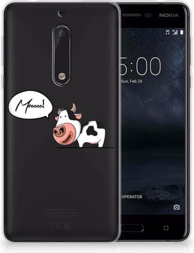 Back Cover voor Nokia 5 Telefoonhoesje met Naam Cheeky Cow