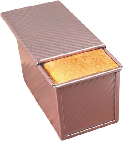Broodbakpan Met Deksel - Toast Pan - Zelf Brood Bakken - Antiaanbaklaag Koolstofstaal - 19x10x11 cm - Zwart