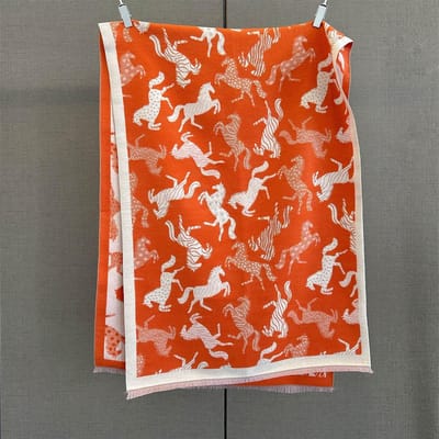 Winter Warm Kasjmier Pony Jacquard Patroon Print Sjaal Voor Vrouwen Luxe Print Pashmina Sjaal Wraps Sjaals One Size black