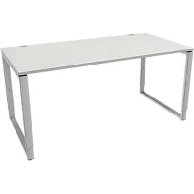 Schäfer Shop Genius bureau Modena Flex, in hoogte verstelbaar, rechthoekige vorm, beugelvoet, breedte 1600 mm, lichtgrijs