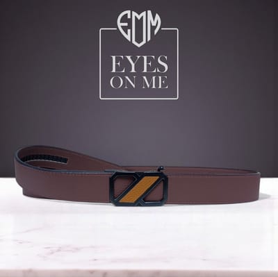 Bruine 150 cm Topgrain leren riem zonder gaatjes met automatische gesp voor heren (Model 8021-BR)
