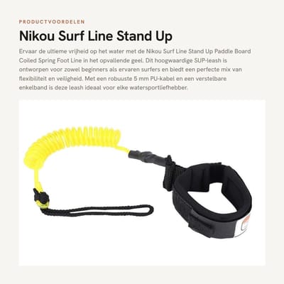 Dailygoods- Paddle Board 5mm Coiled Spring Voetlijn - Stand Up Paddleboard - Bodyboard - Surfplank - Verstelbare Enkelband - Duurzaam en Lichtgewicht - Surfboard