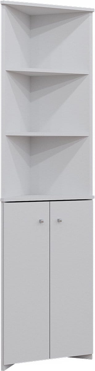 Vicco Fynn Badkamerkast – 51.5 x 175 cm Hoekkast met 2 deuren Wit