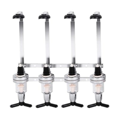 Allecto - Wandfleshouder - Alcoholdispenser - Muur- of Vloerstaand - Barstijl - Drankdispenser voor 4 flessen - Perfecte maat 30 ml