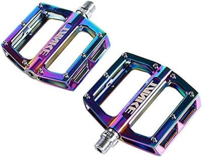 Oil Slick Mountainbike Pedalen - Flat Pedalen voor Aluminium Fietsen, Antislip BMX en Vouwfietsen - Regenboogkleurige Fietsaccessoires