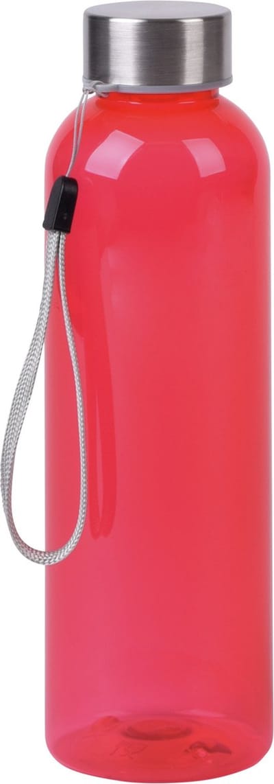 Bellatio Design Waterfles / drinkfles / sport bidon Olympic - rood - kunststof - 500 ml - rvs schroefdop
