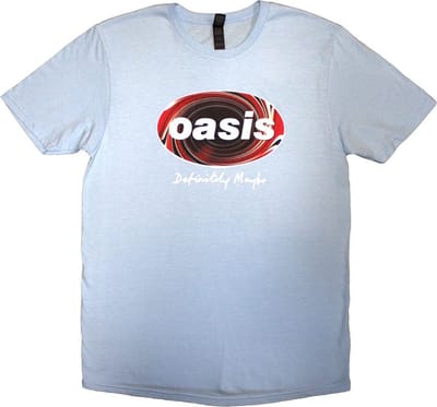 Oasis - Definitely Maybe Union Jack Oval Heren T-shirt - S - Blauw