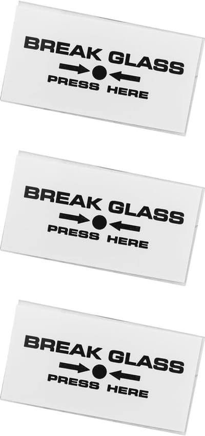 Dailygoods- Break Glass Vervanging 3 Stuks - Toegangscontrole