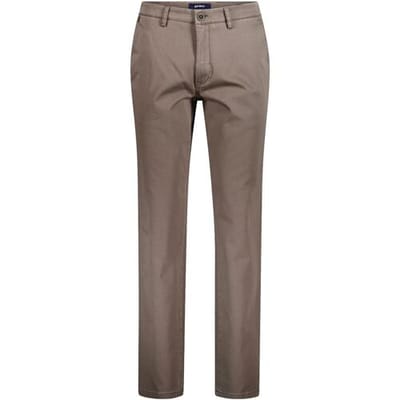Gardeur Broek Benito Authentic Chino Look Structure Weave Comfort Stretch Donker Taupe / male