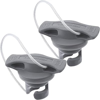 2- stuks Opblaasbare plug - Ventieldop voor boten - Plug - Ventieldop voor opblaasboten - Spiraalvormig luchtkussen - Vervangingsaccessoires - PVC - Geschikt voor alle soorten boten, kajaks en kano's - Grijs