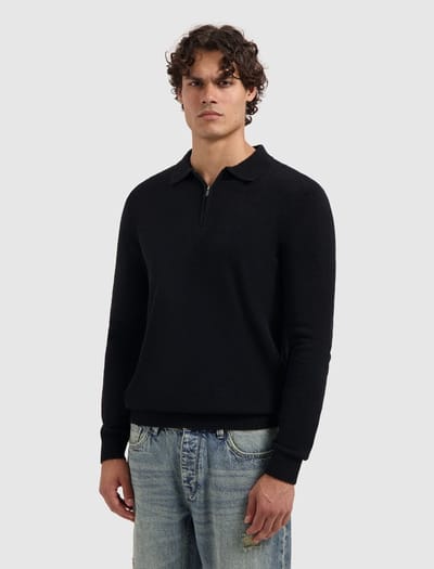Pure Path Poloshirt Regular Fit Zip Polo Knitwear 25030820 02 Black Mannen Maat - M
