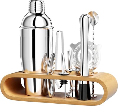 ByShane - Cocktailset 10-delig met dubbele maatbeker, lepel en stamper voor professionele baraccessoires