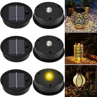 Dailygoods- Zonnelamp 6 Stuks - Vervangingsonderdeel - LED Warmwit Licht - IP65 Waterdicht - Zonnepaneel - Tuindecoratie - Tuinlamp