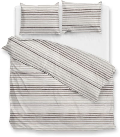 Zohome Dekbedovertrek Pia - Bedlinnen met Weving print - 240x220 - Natural - Dekbedhoes van 100% Katoen-Flanel