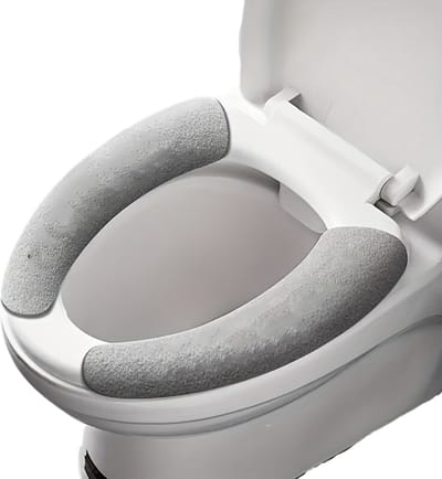 Bovista Wc Bril Hoes - Toiletbril Cover - Toiletbril - Wc Deksel - Wasbaar - Verwarmde Wc Bril - (Niet Elektrisch) - Zelfklevend - Grijs
