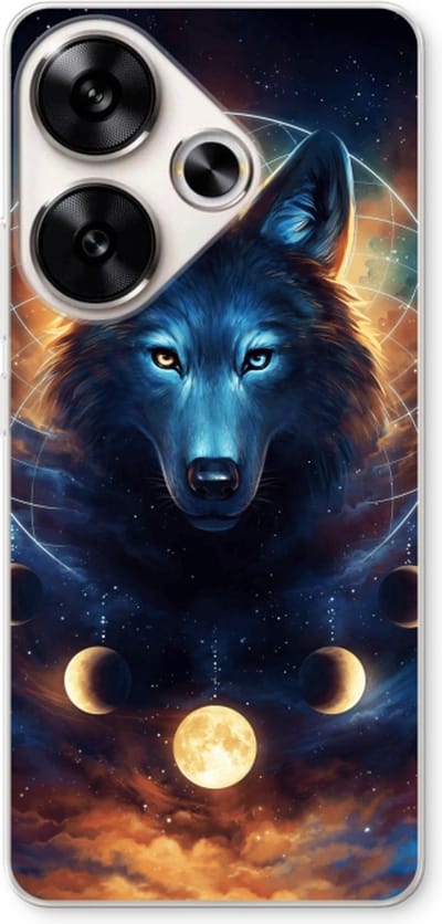 Case Company® - Hoesje geschikt voor Xiaomi Poco F6 hoesje - Wolf Dreamcatcher - Soft Cover Telefoonhoesje - Bescherming aan alle Kanten en Schermrand