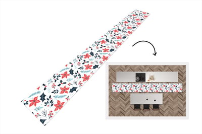 Keukenloper - Keukenmat - Winter - Bloemen - Kerst - Patronen - 400x50 cm - Keuken vloerkleed