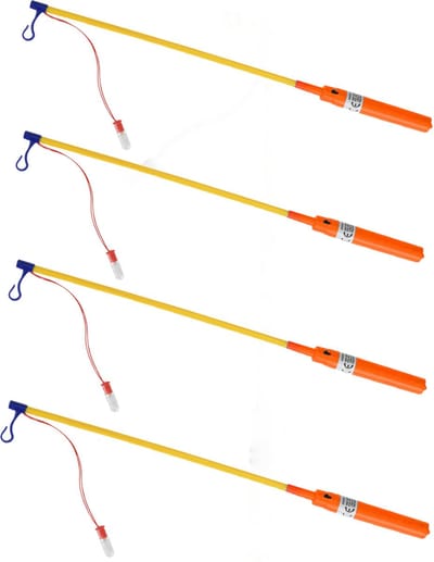 Tender Toys Lampionstokje - 10x - oranje - met LED lichtje - 50 cm - Sint Maarten lopen - Lampionnentocht