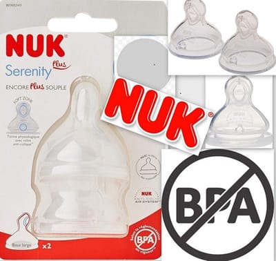 NUK | Serenity Plus | Anti Colic flesspeen siliconen | Air System | 6-18 maanden | 2 stuks | Flow Control