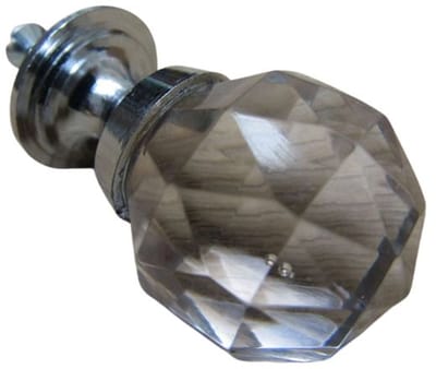 Glass Faceted Crystal Cabinet Knob Chrome