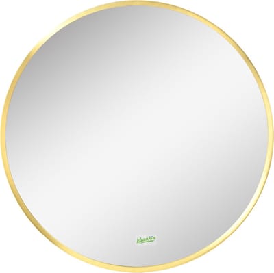 Wandspiegel - Badkamerspiegel Rond - Spiegel 50 cm - Gouden Spiegel - Metalen Frame - Helder Glas - Modern - Badkamer Hal - 50 cm - 1 Stuk - Goud