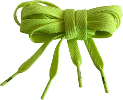 Lacy Schoenveter -Neon Yellow - Plat - 130 cm Lang x 10 mm Breed