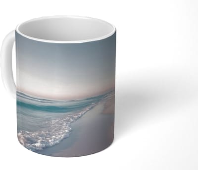 Mok - Koffiemok - Kustlijn - Pastel - water - Mokken - 350 ML - Beker - Koffiemokken - Theemok