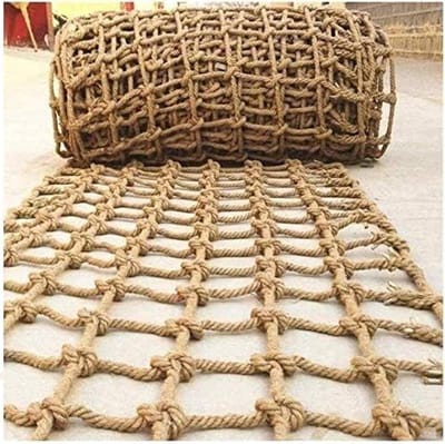 Hennep Touw Net - Veiligheidsnet Klimnet - Veiligheid Balkon - Handgemaakt Bengaals Touw - 1mx2m - Natuurlijk