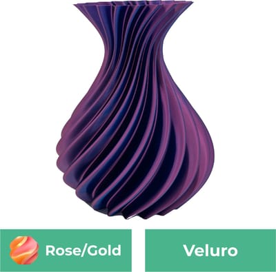 Veluro design vaas – Decoratieve vaas - Roze / Goud - 3d geprinte vaas – geschikt voor droogbloemen - 20CM