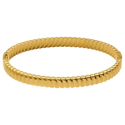 Lucardi - Dames Stainless steel goldplated bangle voor dames - Armband - Staal - Goudkleurig