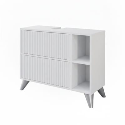 Vicco Leano Wastafelonderkast – 80 x 62 cm met 2 laden Wit