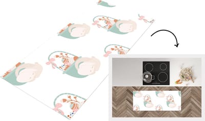 Keukenloper - Loper keuken - Patroon - Pasen - Paasmand - 120x50 cm - Keukenloper vinyl