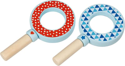 Goki houten vergrootglas speelgoed - kleurrijk ontdekken - 1 stuk - kleur willekeurig geleverd.