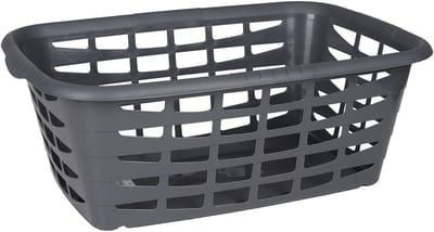 5Five Kunststof wasmand - grijs - 40 liter - 66 x 45 x 24 cm - manden voor wasgoed